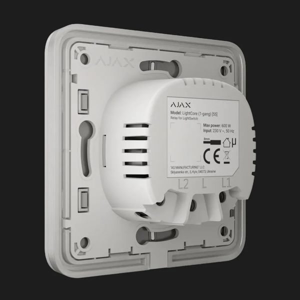 Выключатель одноклавишный Ajax LightSwitch (White) ec05f5f4-2a35-4a71-831b-82188878595c фото