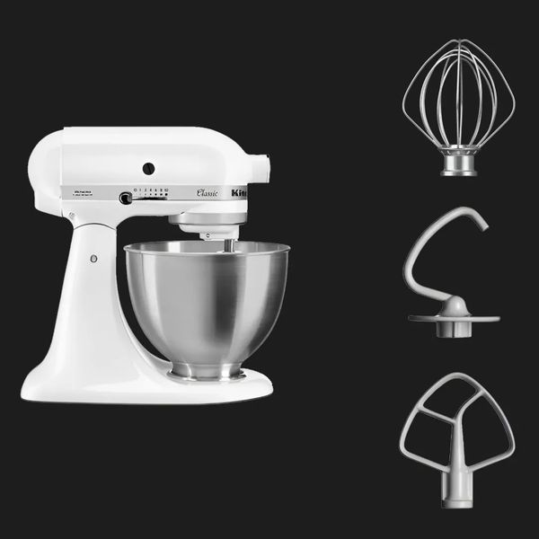 Планетарный миксер KitchenAid CLASSIC 4,3 л с откидным блоком (White) 8fff0637-d76d-417e-b107-895f588f6da8 фото