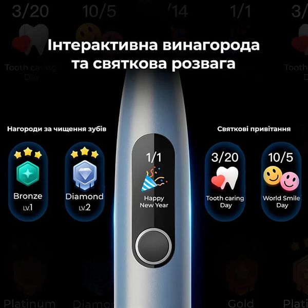 Зубна електрощітка Oclean X Pro Digital (Silver) 5245fef9-97ca-447d-94dc-4eb9cc3e1406 фото