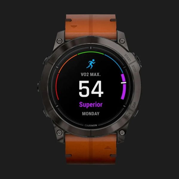 Garmin Epix Pro (Gen 2) Sapphire 51mm Carbon Gray DLC Titanium with Brown Leather Band 836549c8-3ead-4d4e-ae02-4188e0eea506 фото