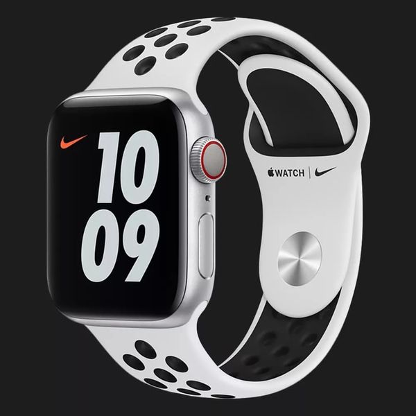 Оригінальний ремінець для Apple Watch 42/44/45/49 mm Nike Sport Band (Pure Platinum / Black) (MX8F2) e75cb942-46fe-44a1-ab5a-4f54884a93ff фото