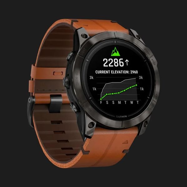 Garmin Epix Pro (Gen 2) Sapphire 51mm Carbon Gray DLC Titanium with Brown Leather Band 836549c8-3ead-4d4e-ae02-4188e0eea506 фото