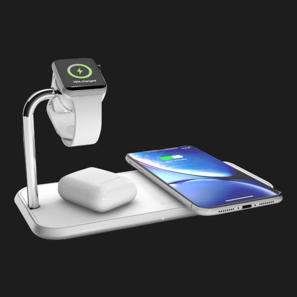 Беспроводная зарядка Zens Dual Aluminium Wireless Charger + Apple Watch 10W White (ZEDC05W/00) 8f03d3d3-79ea-4285-a3f2-383b21cd191f фото