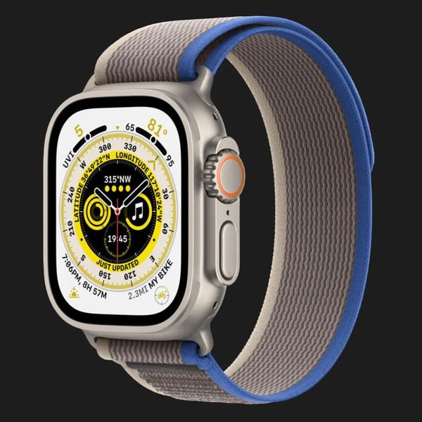 Apple Watch Ultra 49mm GPS + LTE Titanium Case with Blue/Gray Trail Loop S/M (MNHL3/MNHE3) 2153823f-fac8-41d6-a4d3-5bd80711375e фото