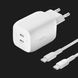 Зарядное устройство Belkin 65W GAN PD PPS Dual USB-С - USB-С 2m (White) a417d8b6-aa5b-4814-8391-b20fccc30088 фото 1