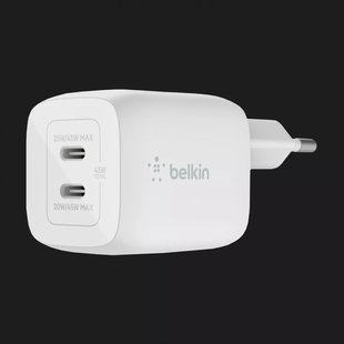 Зарядний пристрій Belkin Home Charger 45W GAN PD PPS Dual USB-С (White) c63df908-68bc-4ed8-ba91-8805162ee9ad фото