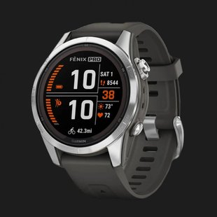 Garmin Fenix 7S Pro Solar Silver with Graphite Band bad4db86-3821-49fa-85ea-b17997bff1cb фото