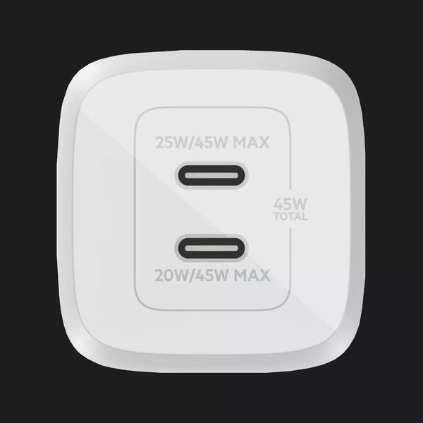 Зарядний пристрій Belkin Home Charger 45W GAN PD PPS Dual USB-С (White) c63df908-68bc-4ed8-ba91-8805162ee9ad фото