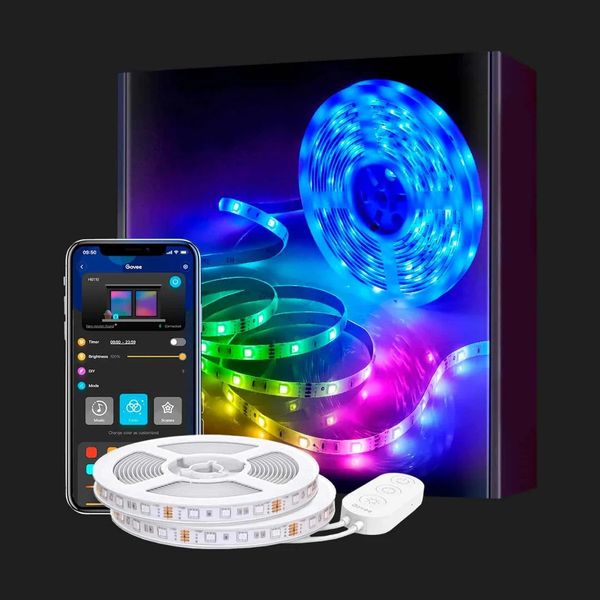 Стрічка світлодіодна розумна Govee H6154 RGB Smart Wi-Fi + Bluetooth LED Strip Lights 15м (White) 8d9ce3e7-785e-4d7e-aa22-9bbf0512e61d фото