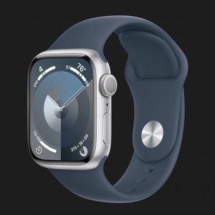 Apple Watch Series 9 45mm Silver Aluminum Case with Storm Blue Sport Band S/M (MR9D3) dd21bd6d-60c8-4323-91f6-93767363c50b фото