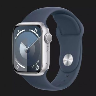 Apple Watch Series 9 41mm Silver Aluminum Case with Storm Blue Sport Band M/L (MR913) 4d150d2b-ffe6-434c-a71d-8026bc93a6f7 фото