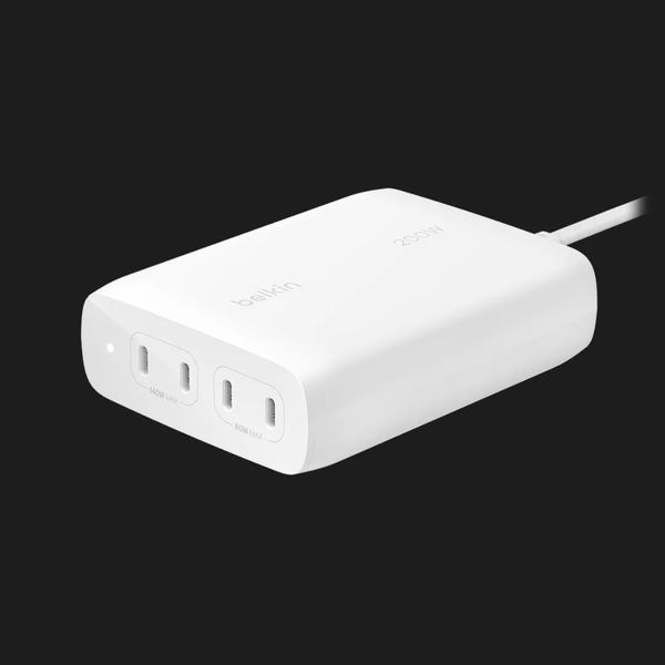 Блок питания Belkin 200Вт 4хUSB-С GAN PD PPS (White) f4311544-66f7-4a50-976d-70189dec6249 фото