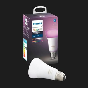 Розумна лампа Philips Hue E27, 9W (60Вт), 2000K-6500K, RGB, ZigBee, Bluetooth, регулювання яскравості 57123070-c0a4-4fd3-a130-8c96f3c0fb76 фото