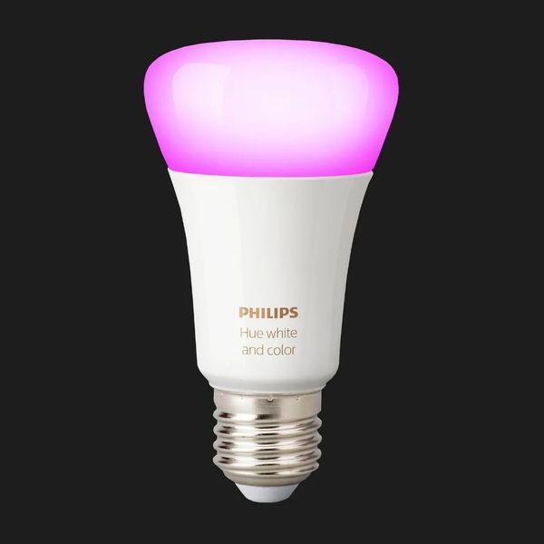 Умная лампа Philips Hue E27, 9W (60Вт), 2000K-6500K, RGB, ZigBee, Bluetooth, регулировка яркости 57123070-c0a4-4fd3-a130-8c96f3c0fb76 фото