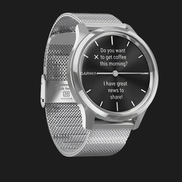 Garmin Vivomove Luxe Silver Stainless Steel Case with Silver Milanese Band f2a1e31f-004b-4f95-8db0-0bf2efbf4f76 фото