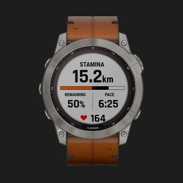 Garmin Fenix 7X Sapphire Solar Titanium with Chestnut Leather Band b0455b09-003d-48e7-8d4a-f9a5f89fdf9c фото