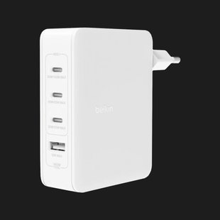 Блок живлення Belkin Home Charger 140W 3хUSB-С GAN PD PPS, USB-A (White) 8d0386be-de8a-4d17-a285-71f6fbb19a44 фото