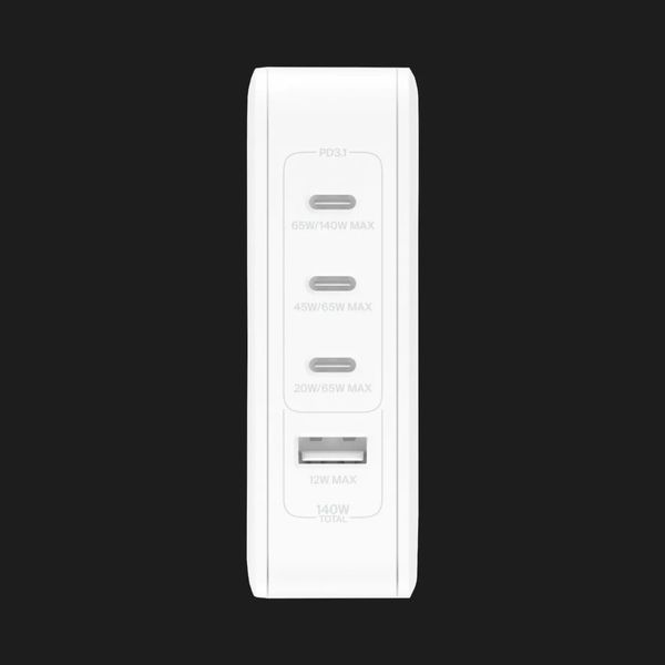 Блок питания Belkin Home Charger 140W 3хUSB-C GAN PD PPS, USB-A (White) 8d0386be-de8a-4d17-a285-71f6fbb19a44 фото