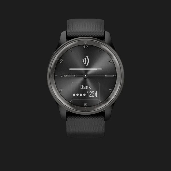 Garmin Vivomove Trend Slate Stainless Steel Bezel with Black Case and Silicone Band 95e9e29b-cbb4-48af-8a24-df7979c9a49f фото