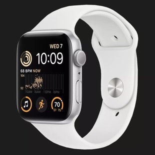 Apple Watch SE 2 44mm Silver Aluminum Case with White Sport Band (MNK23) 0932f18f-3fcf-485b-bf7b-53b2e0965137 фото