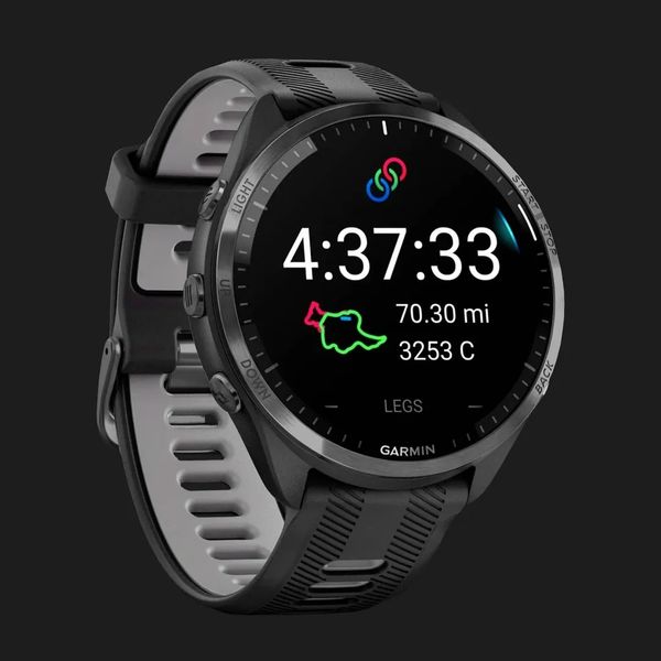 Garmin Forerunner 965 Carbon Gray DLC Titanium Bezel, Black Case, Black/Powder Gray Silicone Band 4e01b20d-acb1-47d8-957d-b8b359d6a70f фото